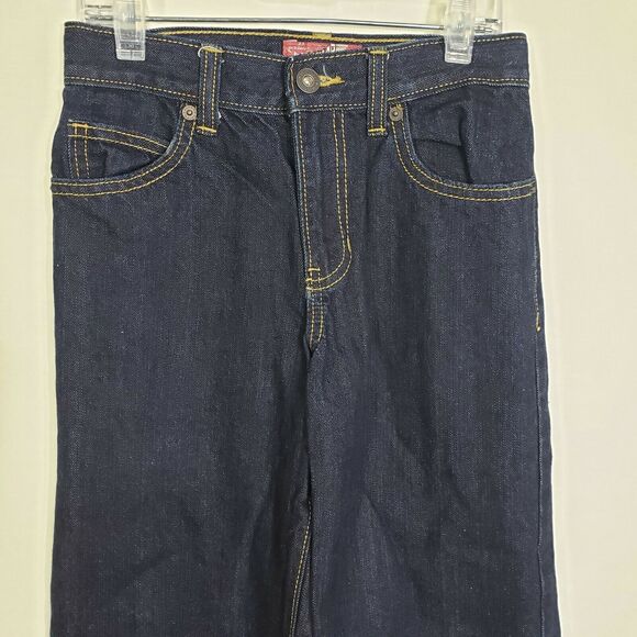 Old Navy Boys Jeans Regular Size 12 Slim Straight Adjustable Waist Dark Blue Was - Picture 6 of 10